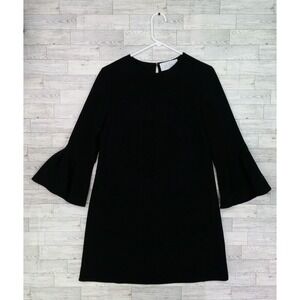 Women's Lela Rose Pearl Bell Sleeve Black Formal Shift Dress Size 6